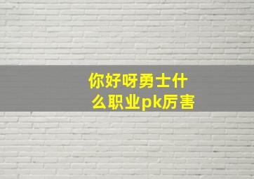 你好呀勇士什么职业pk厉害