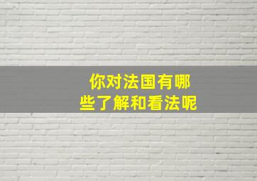 你对法国有哪些了解和看法呢