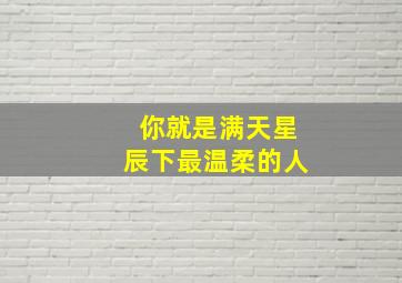 你就是满天星辰下最温柔的人