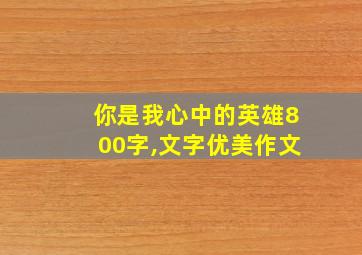 你是我心中的英雄800字,文字优美作文