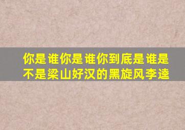 你是谁你是谁你到底是谁是不是梁山好汉的黑旋风李逵