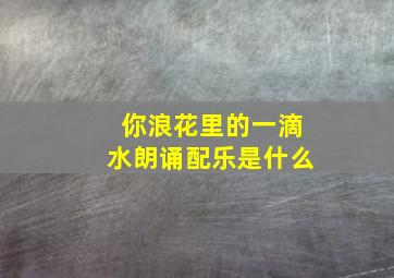 你浪花里的一滴水朗诵配乐是什么