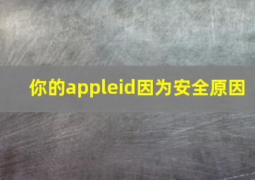 你的appleid因为安全原因