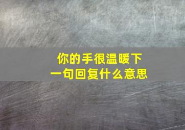 你的手很温暖下一句回复什么意思