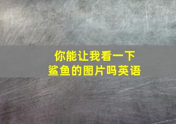 你能让我看一下鲨鱼的图片吗英语