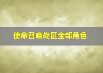 使命召唤战区全部角色