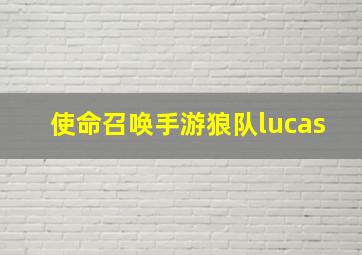 使命召唤手游狼队lucas