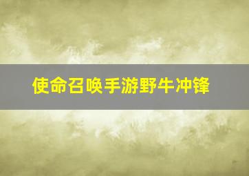 使命召唤手游野牛冲锋