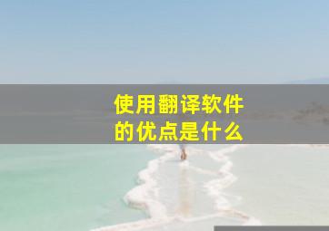 使用翻译软件的优点是什么