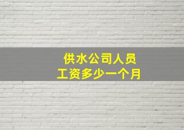 供水公司人员工资多少一个月