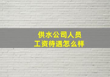 供水公司人员工资待遇怎么样