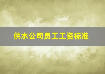 供水公司员工工资标准