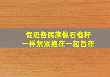 促进各民族像石榴籽一样紧紧抱在一起旨在