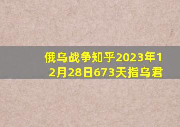 俄乌战争知乎2023年12月28日673天指乌君