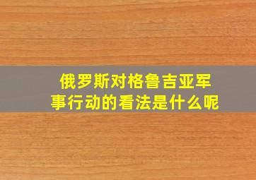 俄罗斯对格鲁吉亚军事行动的看法是什么呢