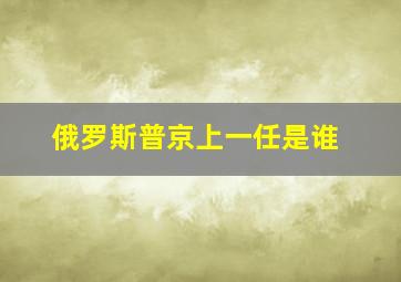 俄罗斯普京上一任是谁