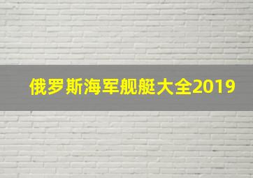 俄罗斯海军舰艇大全2019