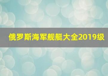 俄罗斯海军舰艇大全2019级