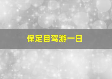 保定自驾游一日