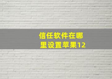 信任软件在哪里设置苹果12