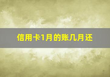 信用卡1月的账几月还