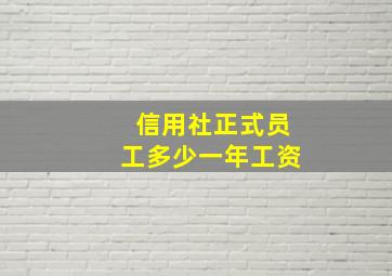 信用社正式员工多少一年工资