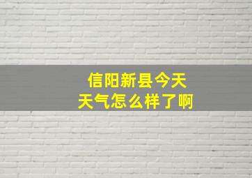 信阳新县今天天气怎么样了啊