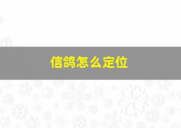 信鸽怎么定位