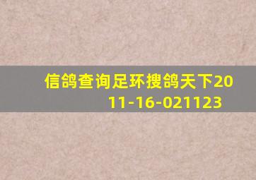 信鸽查询足环搜鸽天下2011-16-021123