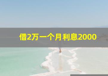 借2万一个月利息2000