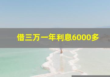 借三万一年利息6000多