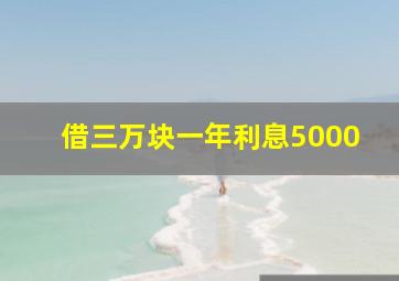 借三万块一年利息5000