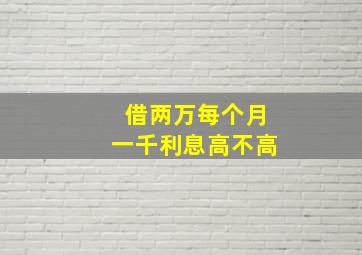 借两万每个月一千利息高不高