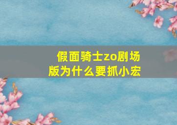 假面骑士zo剧场版为什么要抓小宏