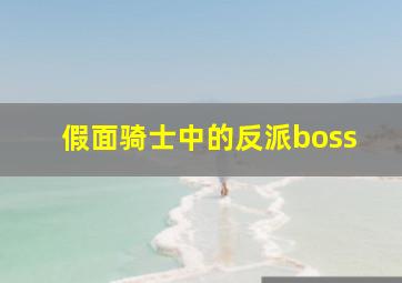 假面骑士中的反派boss