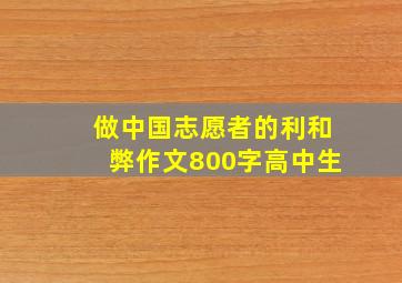 做中国志愿者的利和弊作文800字高中生