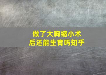 做了大胸缩小术后还能生育吗知乎