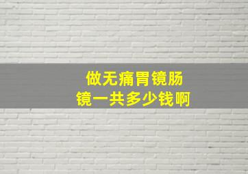 做无痛胃镜肠镜一共多少钱啊