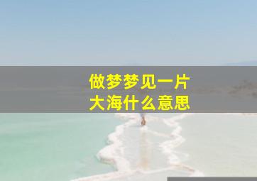 做梦梦见一片大海什么意思