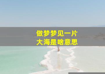 做梦梦见一片大海是啥意思