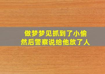 做梦梦见抓到了小偷然后警察说给他放了人