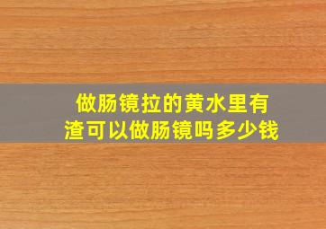 做肠镜拉的黄水里有渣可以做肠镜吗多少钱