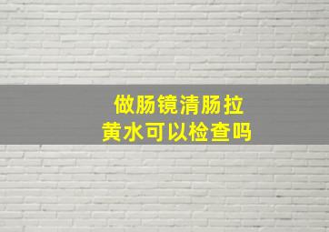 做肠镜清肠拉黄水可以检查吗