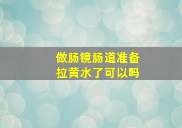 做肠镜肠道准备拉黄水了可以吗