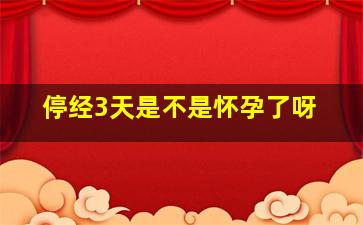 停经3天是不是怀孕了呀