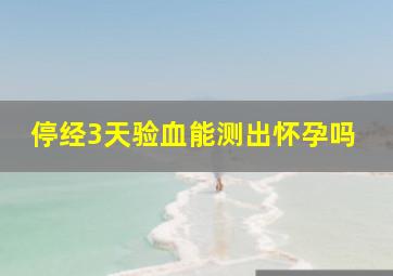 停经3天验血能测出怀孕吗