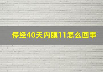 停经40天内膜11怎么回事