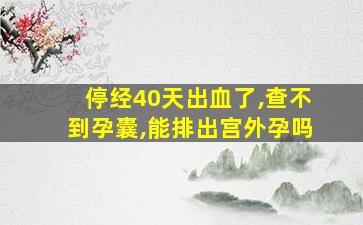 停经40天出血了,查不到孕囊,能排出宫外孕吗