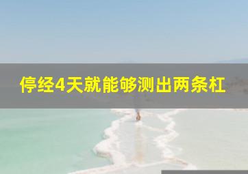 停经4天就能够测出两条杠