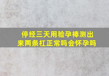 停经三天用验孕棒测出来两条杠正常吗会怀孕吗